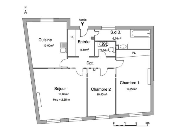Location Appartement 3 pièces 74.54 m² - 34 RUE GUSTAVE SIMON Nancy 54000