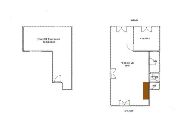 Maison en impasse deux chambres et jardin