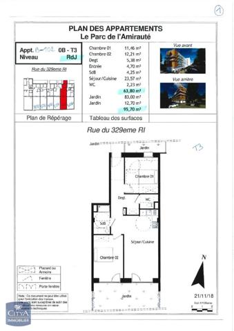 Appartement à louer 3 pièces 61.12m² Le Havre (76600)