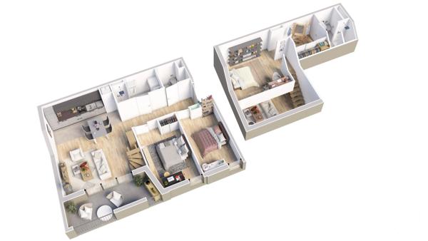 Appartement T4 à vendre  4 pièces - 88,63 m 2   BIGANOS  - 33