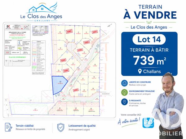 Terrain à vendre 739 m² Challans