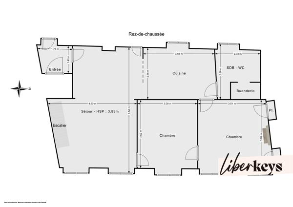 Bel appartement T3 bis de 67 m² - 2 vraies chambres - Haut des Pentes de la Croix-Rousse