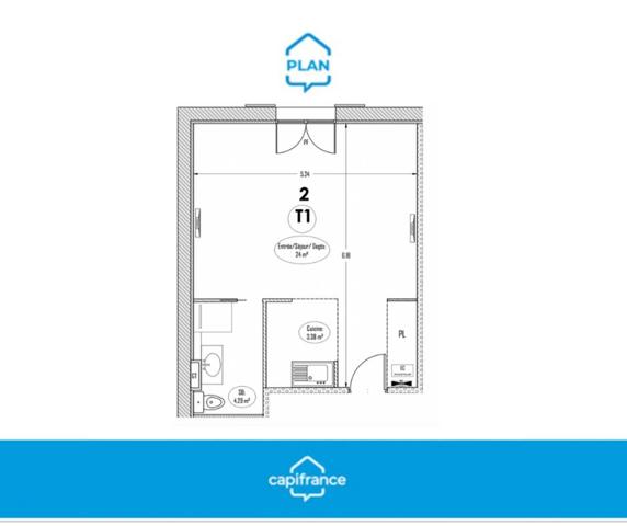 MALAKOFF - STUDIO 1 er étage sur jardin