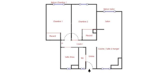 A VENDRE : Appartement 3 pièces 56 m² Sainte Marguerite NIce