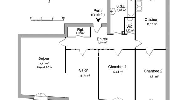 Location Appartement 4 pièces 97.08 m² - Metz 57000