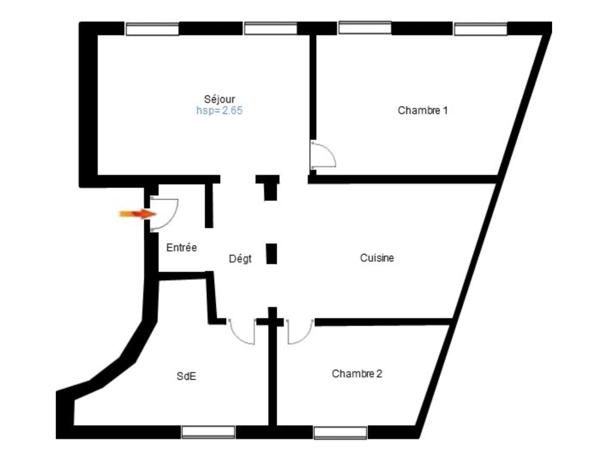 Paris 3ème - À LOUER - Grand 2 pièces de 80 m²