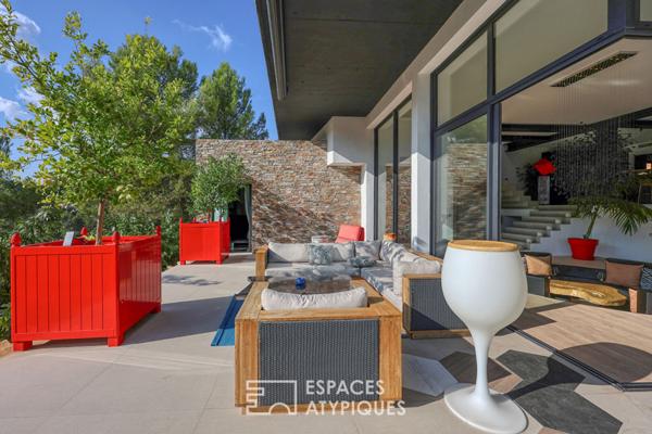 Maison d’architecte atypique vue cinématographique