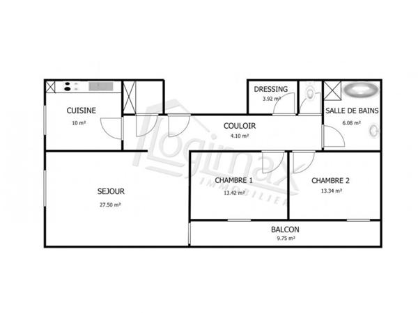 Vente appartement La rochelle, 85m² 3 pièces 357 000 avec balcon