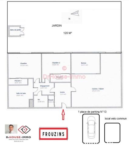 Appartement à vendre 3 pièces de 70 m²