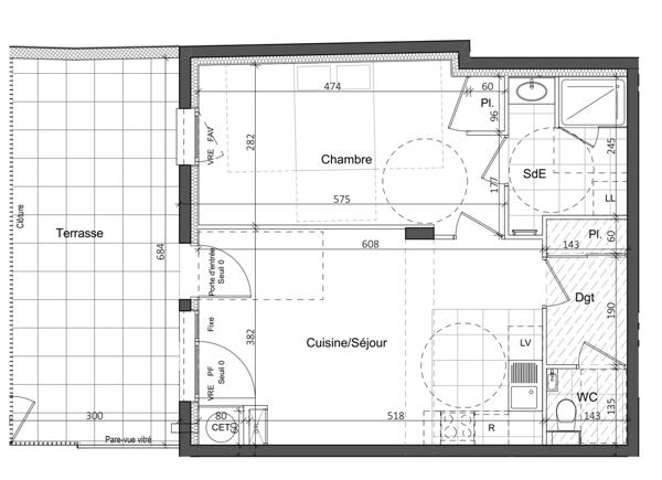 Saint-Grégoire (35760) SAINT GREGOIRE - APPARTEMENT T2 AVEC TERRASSE - RESIDENCE DE STANDING