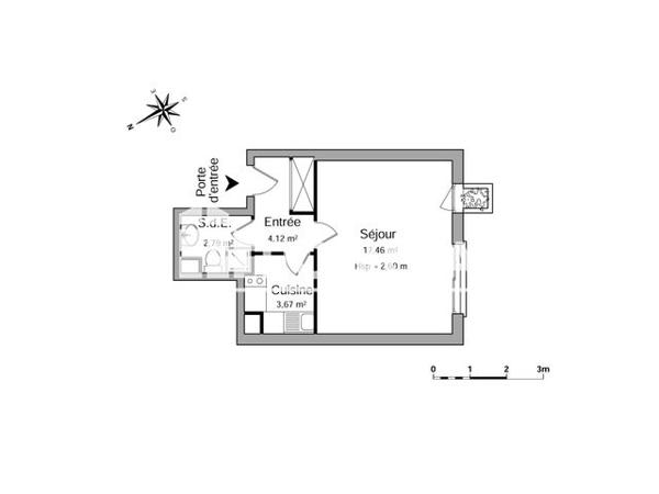 Location Studio 28.04 m² - 73 AVENUE DU MARECHAL MAUNOURY Chartres 28000