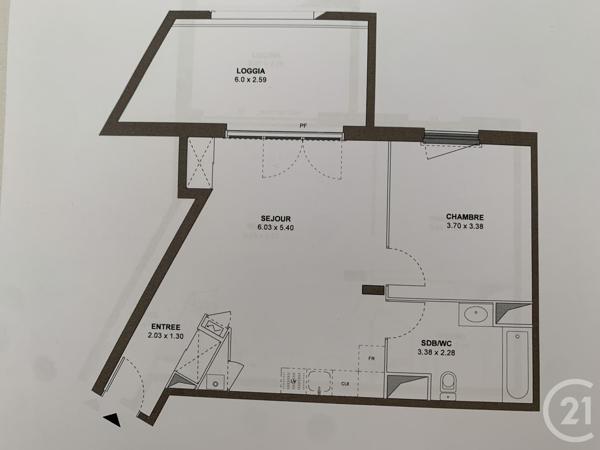 Appartement F2 à vendre  2 pièces - 42 m2 ROANNE - 42