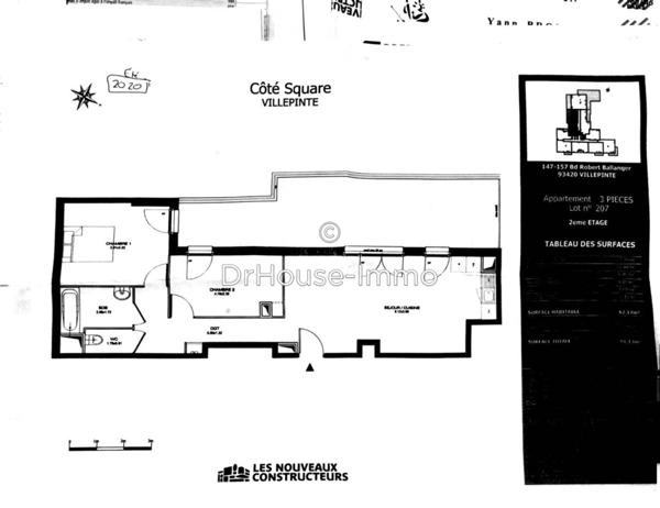 Appartement à vendre 3 pièces de 62 m²