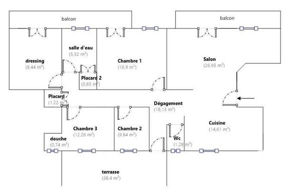 Appartement à vendre 5 pièces 117 m² Tarbes