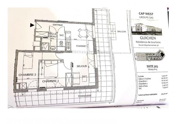 INVESTISSEMENT LOCATIF – GUICHEN – Résidence d'Affaires Cap West Guichen - 7,44 de rentabilité