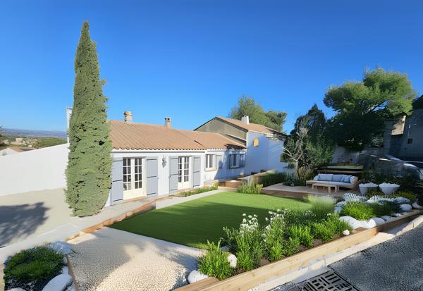 Villa T4 plain-pied avec vue imprenable, centre du village