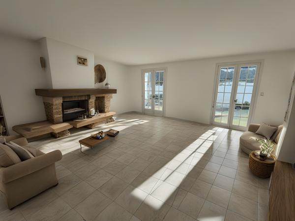 Villa T4 plain-pied avec vue imprenable, centre du village