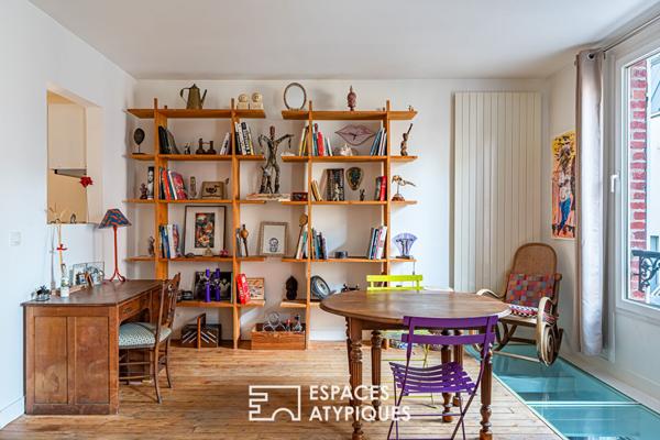 Duplex inversé comme une maison au coeur de Boulogne.