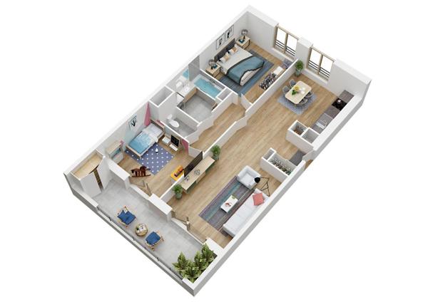 Appartement à vendre 3 pièces 67 m² Cergy