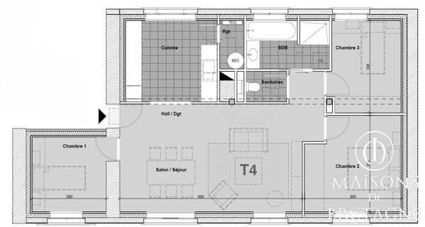 29930 PONT AVEN Appartement Pont Aven 4 pièce(s) 81.19m²