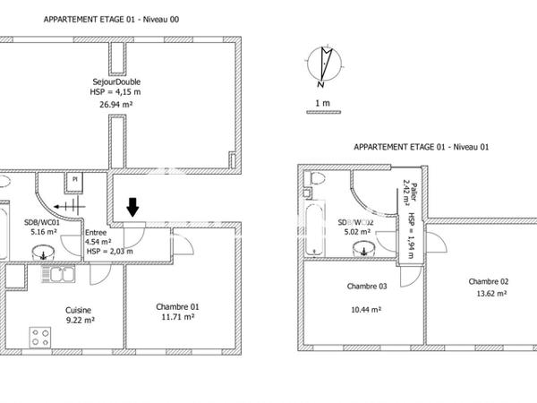 Location Appartement meublé 4 pièces 89.07 m² - 45-49 RUE DE LA BARRE APPARTS. Lille 59800