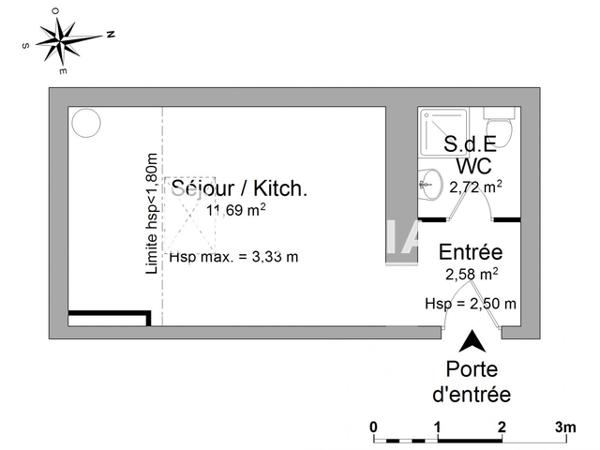 Location Studio meublé 16.99 m² - 2 RUE PRINCE MAURICE Nice 06000
