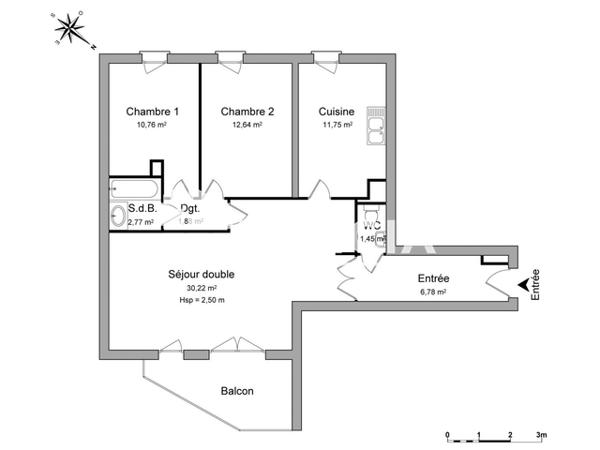 Location Appartement 3 pièces 78.25 m² - 34 RUE MANGIN Metz 57000