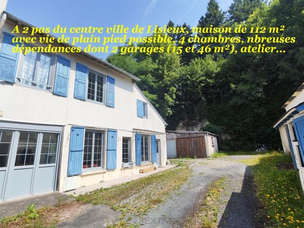 Maison de 112 m² avec dépendances, à 2 pasdu centre ville de Lisieux