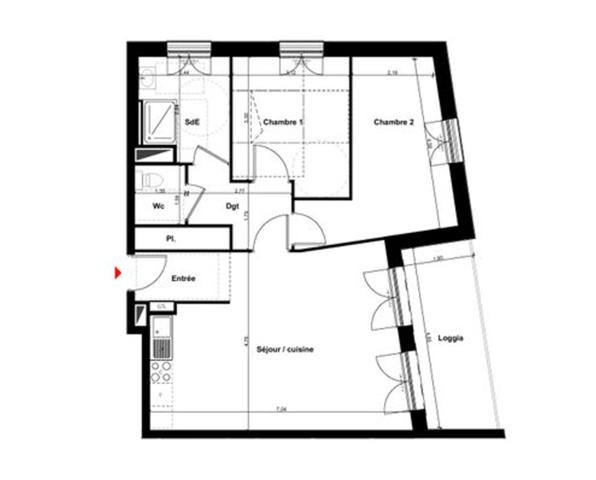 Appartement T3 à  PONT L'EVEQUE (14)