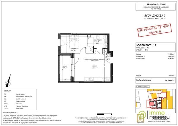 Appartement en frais réduits à CUCQ (62780)