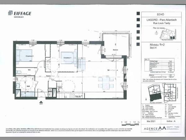 Location Appartement 3 pièces 71.7 m² - ECHO - BAT H204 - 19 ALLEE ALBERT JACQUARD Lagord 17140