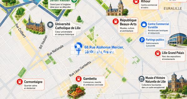 À vendre Appartement 3 pièces 70 m² - Lille 59800