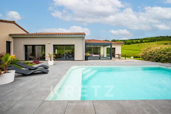 Maison d'architecte contemporaine-169 m2-Piscine-Vue sur les vignes- Aux portes de Tournus
