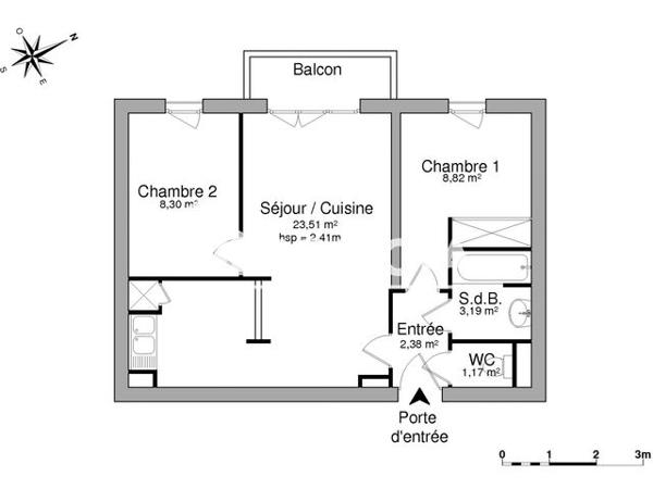Location Appartement 3 pièces 47.37 m² - 2/4 RUE JEAN NICOLI Taverny 95150
