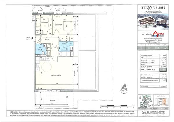 Appartement T3 à vendre  3 pièces - 61,20 m2 LA CHAPELLE D ABONDANCE - 74