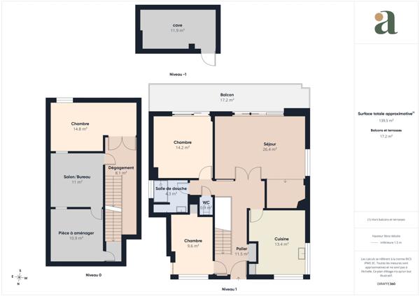 Appartement duplex 125m² avec balcon, parking et cave en vente à Argenteuil 95100