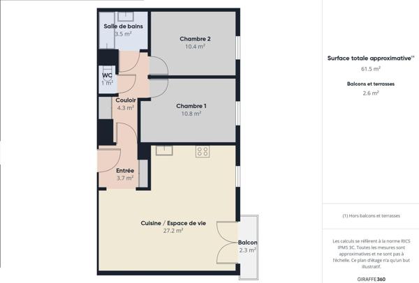 T3, parfait état, lumineux, balcon et double box à Villejuif