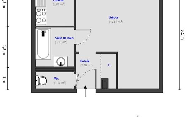 Appartement à vendre    1 pièce • 26,62 m2 Roquebrune-Cap-Martin