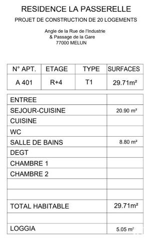 Apartment for sale 1 room 30 m² Melun