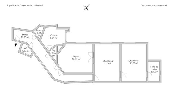 Appartement Paris 17 e - RUE DE TOCQUEVILLE / MARCHÉ DE LÉVIS