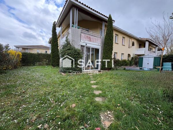 CAZERES - Appartement T3 meublé RDC climatisé, véranda, jardin 150m²