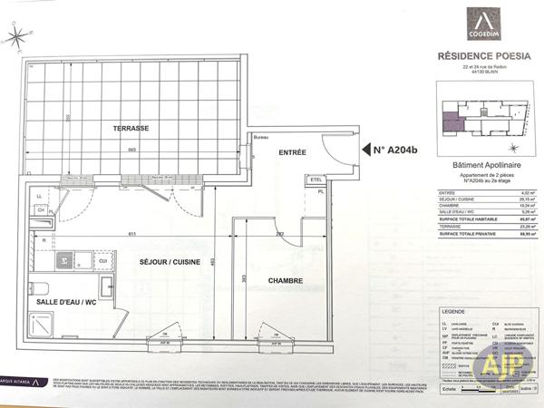 Location appartement Blain : 640 € - AJP Immobilier Blain