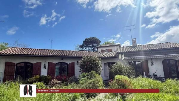 CADAUJAC – MAISON 7 PIÈCES – 174 M² HABITABLES – TERRAIN 1 100 M²