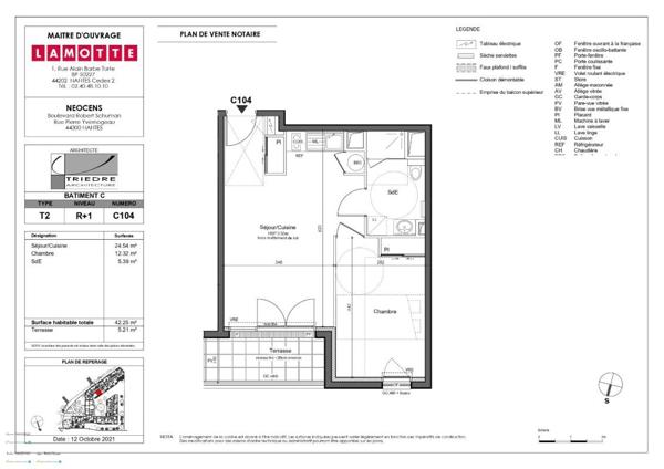 Appartement à louer 2 pièces - 42 m²