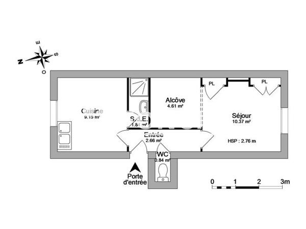Location Studio 29.47 m² - 57 RUE ANTOINE CHARIAL Lyon 69003