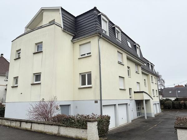 Benfeld 3 pièces 73 m² dernier étage, balcon, garage, cave, parking