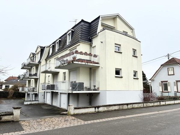 Benfeld 3 pièces 73 m² dernier étage, balcon, garage, cave, parking