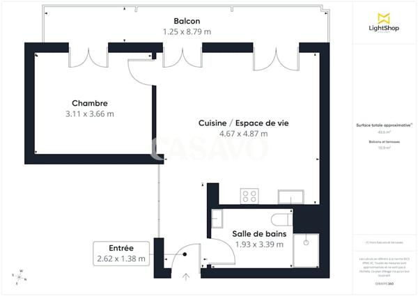 Vente Appartement 2 pièces de 45m² - 93100 Montreuil