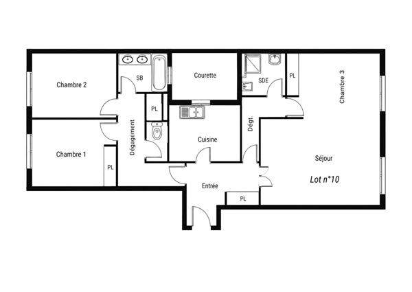 Appartement Courbevoie 4 pièce(s) 95m2
