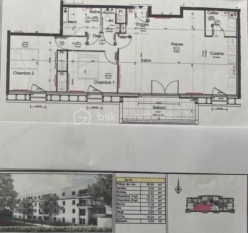 Appartement de 76 m²